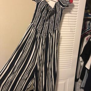 Dark blue and white jumpsuit